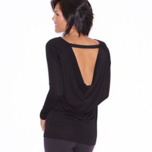 Beyond Yoga Heathered Blue Grey Cowl Neck Top - Picture 4 of 9